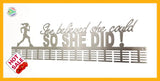 She Believed She Could 100 Tier Medal Hanger Stainless Steel Brush Finish Sports Medal Hangers