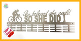 Cycling She Believed She Could 48 Tier Medal Hanger Stainless Steel Brush Finish Sports Medal