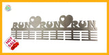 Run Heart 48 Tier Medal Hanger Stainless Steel Brush Finish Sports Medal Hangers