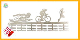 Lady Swim Bike Run Triathlon 48 Tier Medal Hanger Stainless Steel Brush Finish Sports Medal Hangers