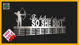 Archery She Believed She Could 48 Tier Medal Hanger Stainless Steel Brush Finish Sports Medal