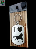 I Love Horses Single Sided Laser Engraved Key Ring-Bag Tag Key Rings