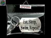 Eat Sleep Butterfly Swimming Silhouette Double Sided Laser Engraved Key Ring-Bag Tag Key Rings