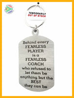 Fearless Coach Single Sided Laser Engraved Key Ring-Bag Tag Key Rings
