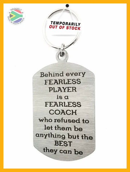 Fearless Coach Single Sided Laser Engraved Key Ring-Bag Tag Key Rings