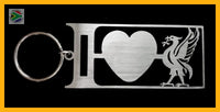 I Love Liverpool Key Ring Stainless Steel Brush Finish Rings