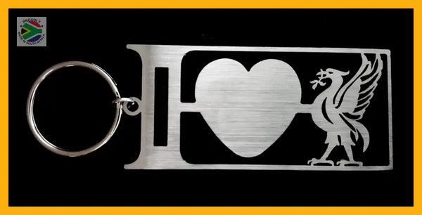 I Love Liverpool Key Ring Stainless Steel Brush Finish Rings
