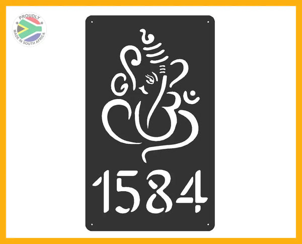Lord Ganesh Design House Sign Wall Art