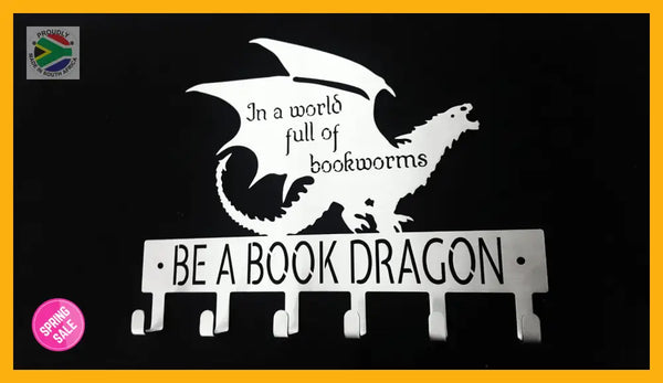 Be A Book Dragon 6 Hook Key Stainless Steel Brush Finish Home Décor