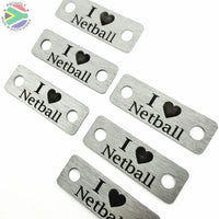 I Love Netball Individual Shoelace Tag Shoe Lace Tags