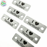 I Love Netball Individual Shoelace Tag Shoe Lace Tags