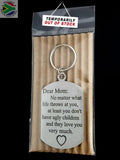 Dear Mom - Love You Very Much Double Sided Laser Engraved Key Ring-Bag Tag Key Rings