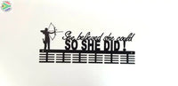 Archery She Believed She Could 48 Tier Medal Hanger Black Sports Medal Hangers