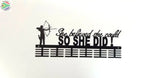 Archery She Believed She Could 48 Tier Medal Hanger Black Sports Medal Hangers