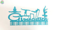 Gimnastiek Womans Artistic Gymnastics 56 Tier Medal Hanger Blue Turquoise Sports Medal Hangers