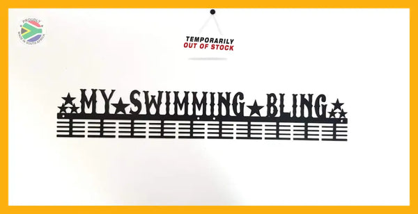 My Swimming Bling 80 Tier Medal Hanger Black Sports Medal Hangers