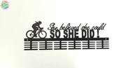 Cycling She Believed She Could 48 Tier Medal Hanger Black Sports Medal Hangers