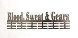 Blood Sweat & Gears Words 48 Tier Medal Hanger Stainless Steel Brush Finish Sports Medal Hangers