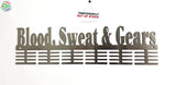 Blood Sweat & Gears Words 48 Tier Medal Hanger Stainless Steel Brush Finish Sports Medal Hangers