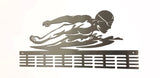 Butterfly Figure Swimming 48 Tier Medal Hanger Stainless Steel Brush Finish Sports Medal Hangers