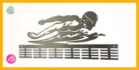 Butterfly Figure Swimming 48 Tier Medal Hanger Stainless Steel Brush Finish Sports Medal Hangers