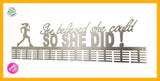 She Believed She Could 100 Tier Medal Hanger Stainless Steel Brush Finish Sports Medal Hangers