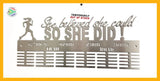 She Believed She Could Ultra’s Trail 60 Tier Medal Hanger Stainless Steel Brush Finish Sports