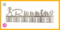 Running Lady 48 Tier Medal Hanger Stainless Steel Brush Finish Sports Medal Hangers