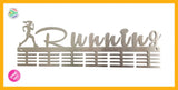 Running Lady 48 Tier Medal Hanger Stainless Steel Brush Finish Sports Medal Hangers