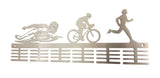 Man Swim Bike Run Triathlon 48 Tier Medal Hanger Stainless Steel Brush Finish Sports Medal Hangers
