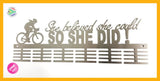 Cycling She Believed She Could 48 Tier Medal Hanger Stainless Steel Brush Finish Sports Medal