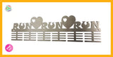 Run Heart 48 Tier Medal Hanger Stainless Steel Brush Finish Sports Medal Hangers