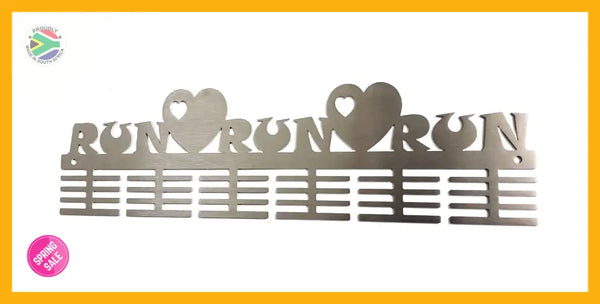 Run Heart 48 Tier Medal Hanger Stainless Steel Brush Finish Sports Medal Hangers