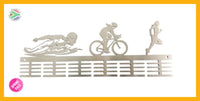 Lady Swim Bike Run Triathlon 48 Tier Medal Hanger Stainless Steel Brush Finish Sports Medal Hangers