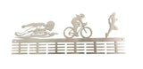Lady Swim Bike Run Triathlon 48 Tier Medal Hanger Stainless Steel Brush Finish Sports Medal Hangers