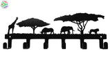 Animals Under The Acasia Trees 6 Hook Key Hook Ferro Grain Black Home Décor