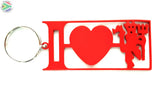 I Love Man Utd Key Ring Red Rings