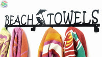 Beach Towels 6 Hook Towel Hanger Large In Stainless Steel Or Black Ferro Grain Home Décor
