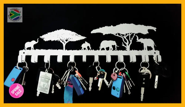 Elephants Under The Trees 12 Hook Key Hooks
