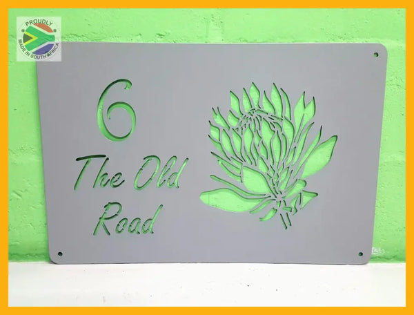 Protea Flower House Sign Wall Art