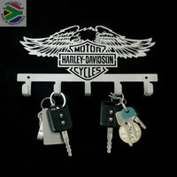 Harley Davidson Design 5 Hook Key Stainless Steel Brush Finish Home Décor