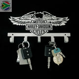 Harley Davidson Design 5 Hook Key Stainless Steel Brush Finish Home Décor