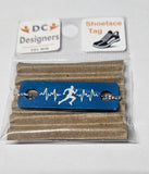Male Runner Lifeline Individual Shoelace Tag Blue Shoe Lace Tags