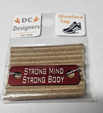 Strong Mind Strong Body Individual Shoelace Tag Red Shoe Lace Tags