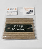 Keep Moving Individual Shoelace Tag Green Shoe Lace Tags