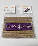 Netball Lifeline Individual Shoelace Tag Purple Shoe Lace Tags