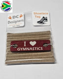 I Love Gymnastics Individual Shoelace Tag