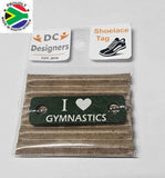 I Love Gymnastics Individual Shoelace Tag