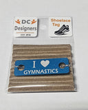 I Love Gymnastics Individual Shoelace Tag Blue Shoe Lace Tags