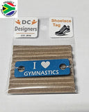 I Love Gymnastics Individual Shoelace Tag